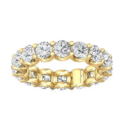 4.00 CTW AGI Certified Lab-Grown Diamond Eternity Band Ring In U-Prong Setting | G/VS Clarity | Choice of 14K White or Yellow Gold