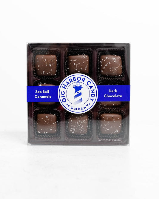 DARK CHOCOLATE SEA SALT CARAMELS - 9pc