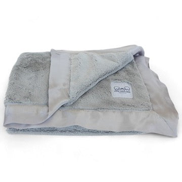 Luxury Baby Blanket with Satin Trim – Luxe | Silver