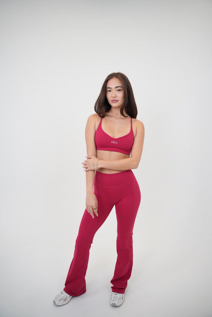 I Live in Luxury Red Flare Pant