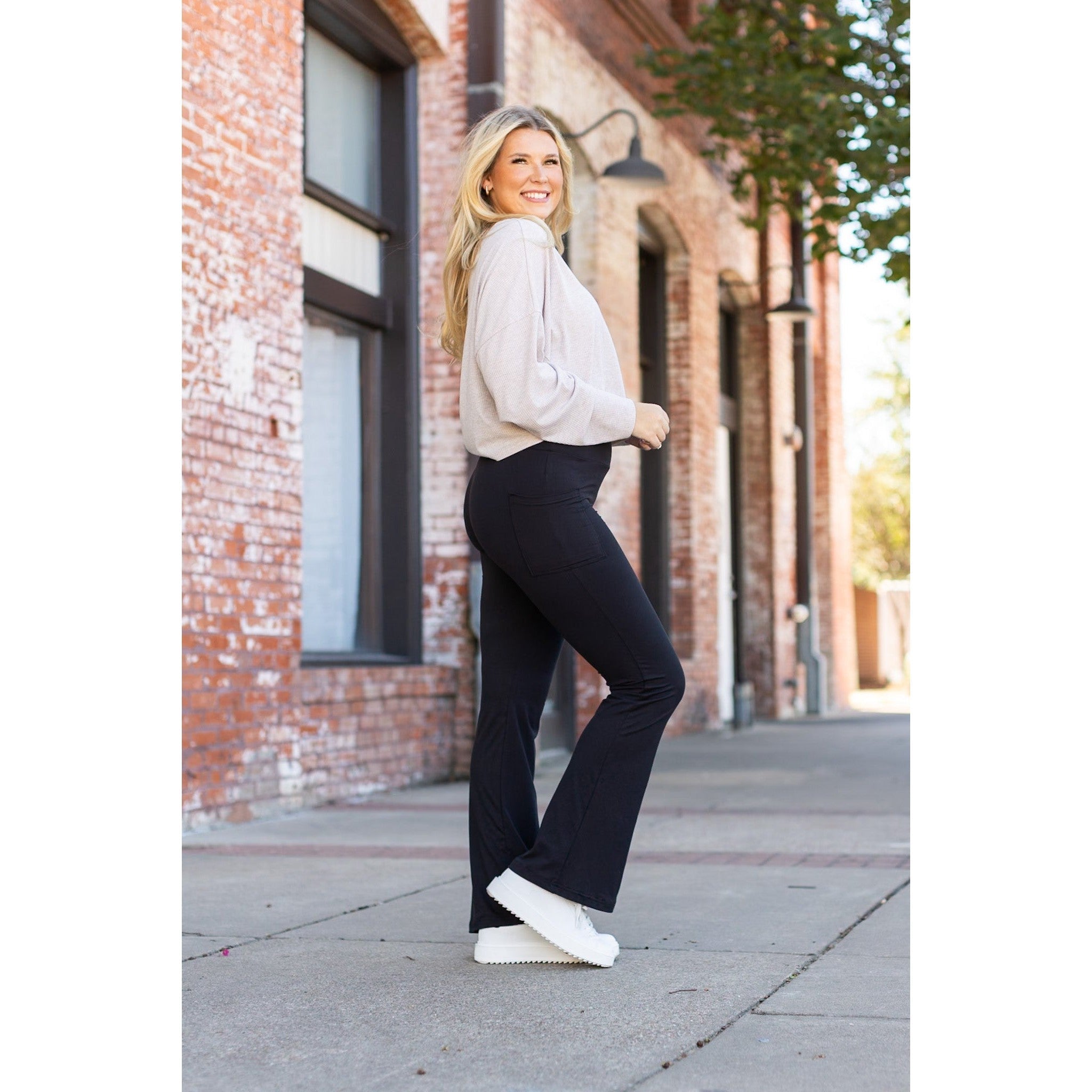 Vanessa - Black Bootcut Leggings - 27