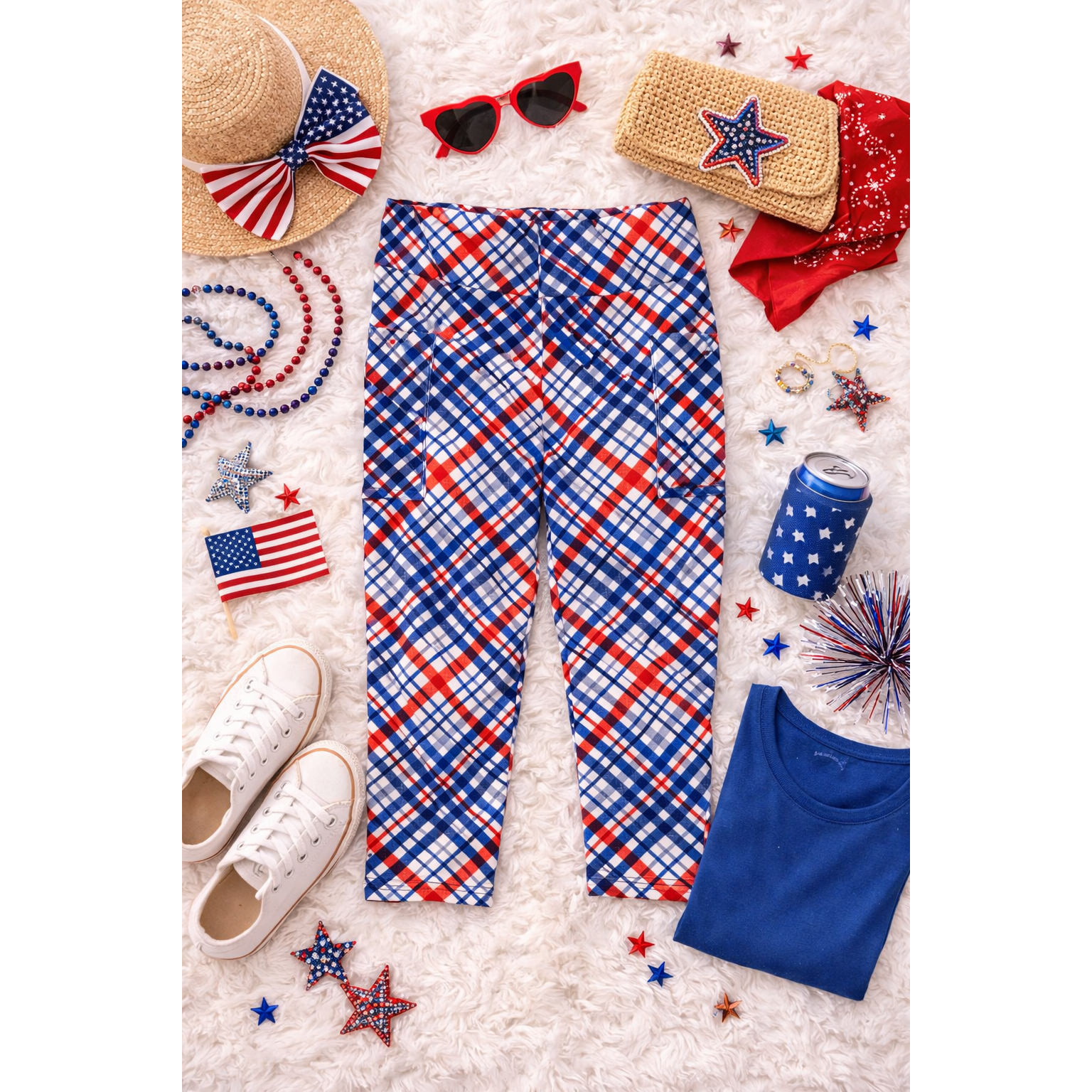 Betsy - Patriotic Capri Leggings
