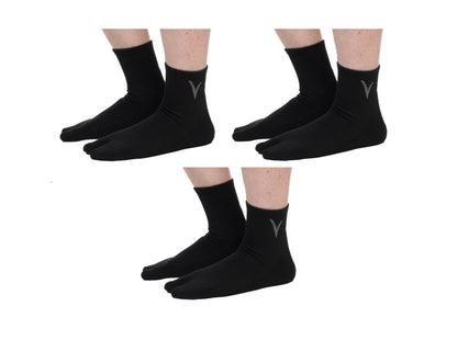 V-Toe Thicker Big Toe Flip Flop Tabi Cotton Blend Mini Crew - 3 Pairs