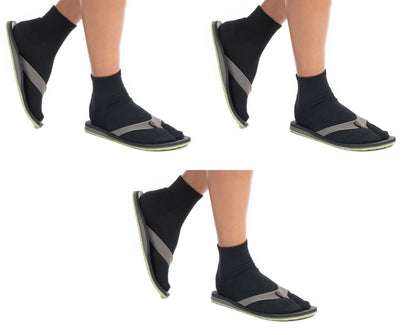 V-Toe Thicker Big Toe Flip Flop Tabi Cotton Blend Mini Crew - 3 Pairs