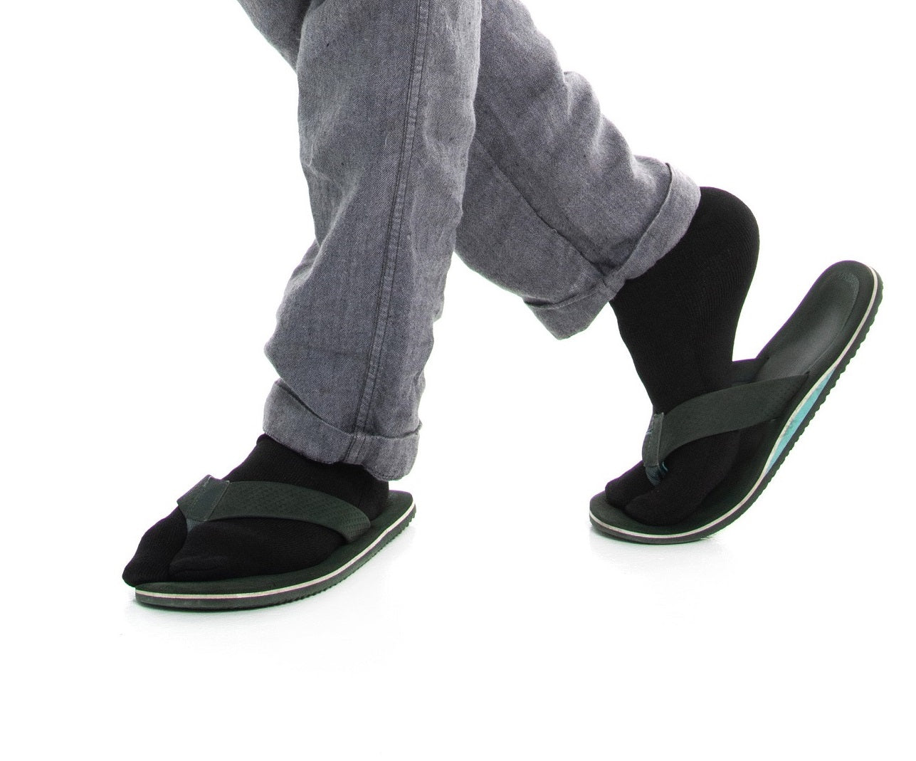 V-Toe Thicker Big Toe Flip Flop Tabi Cotton Blend Mini Crew - 3 Pairs