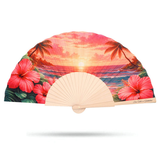 Island Sunset Hand Fan