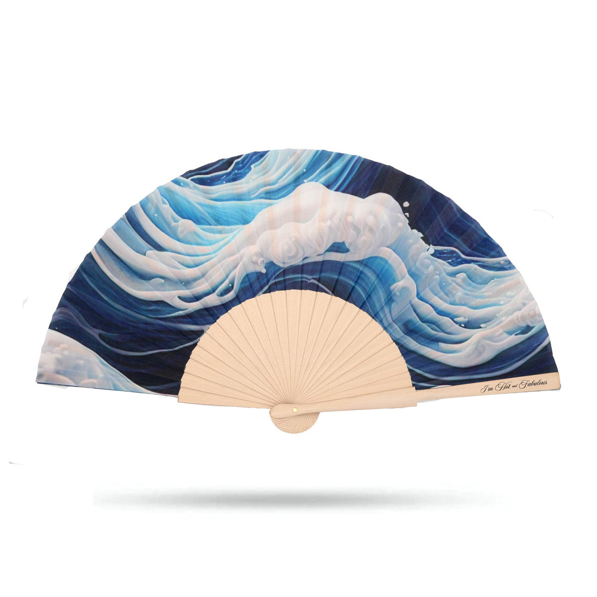 Blue Wave Hand Fan