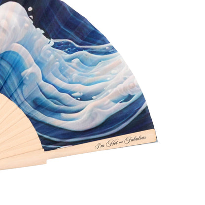 Blue Wave Hand Fan