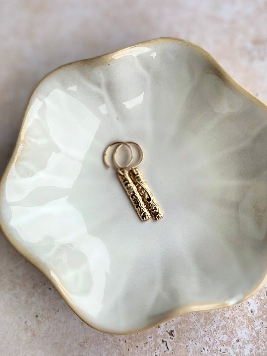 Blossom Bar Huggie Hoops