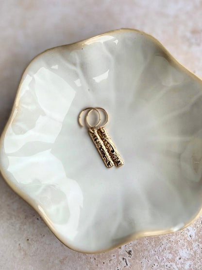 Blossom Bar Huggie Hoops