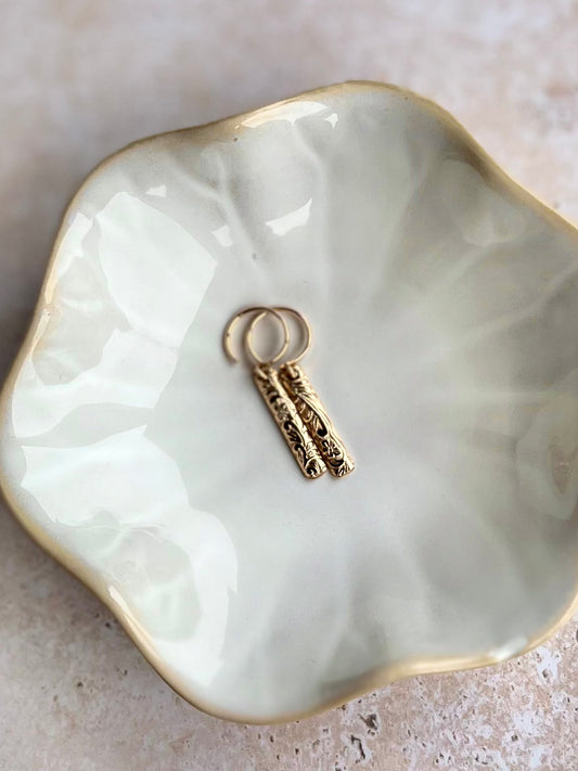 Blossom Bar Huggie Hoops