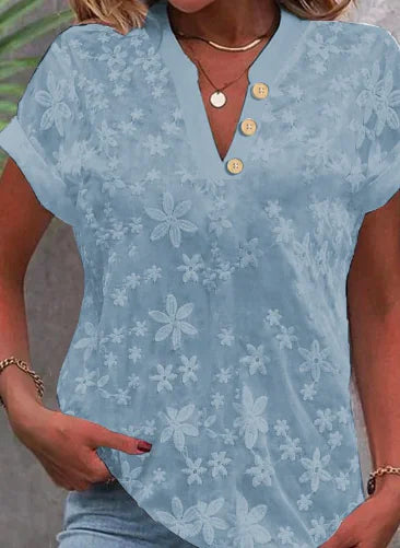 Ellen Floral Print Short Sleeve Blouse