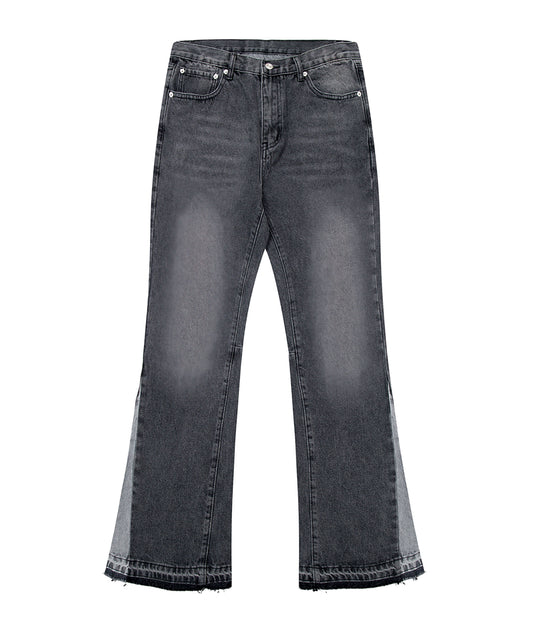 CHARCOAL SPLIT FLARE DENIM