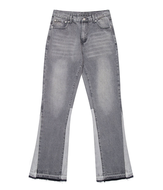 GREY SPLIT FLARE DENIM