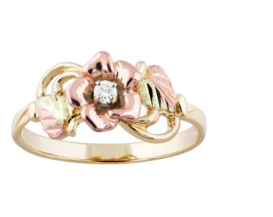 Red Diamond Rose - Black Hills Gold Ladies Ring
