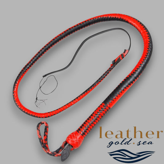 Real Leather Whip – Handmade 16 Plait Bull Whip Made in USA