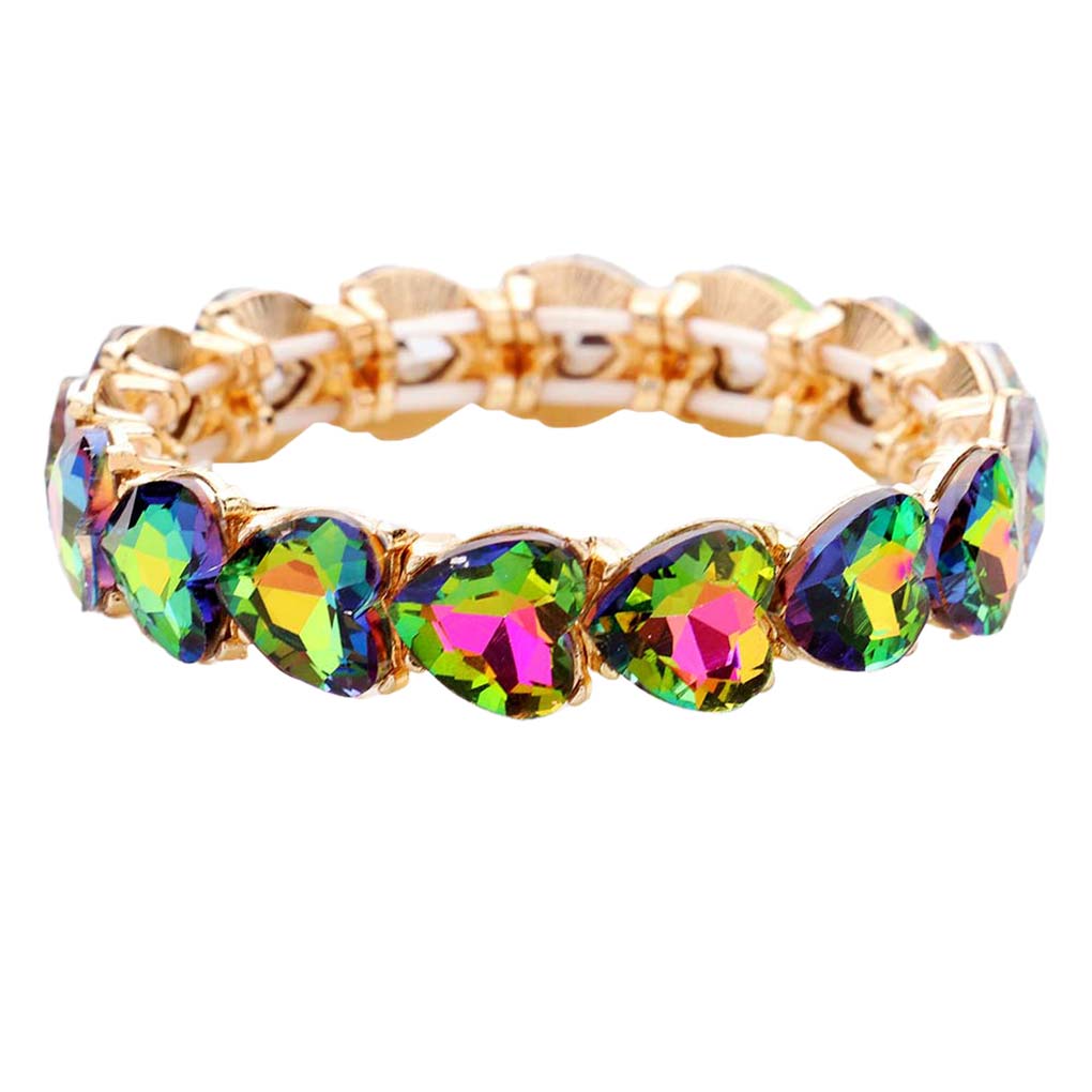 Heart Crystal Stretch Evening Bracelet