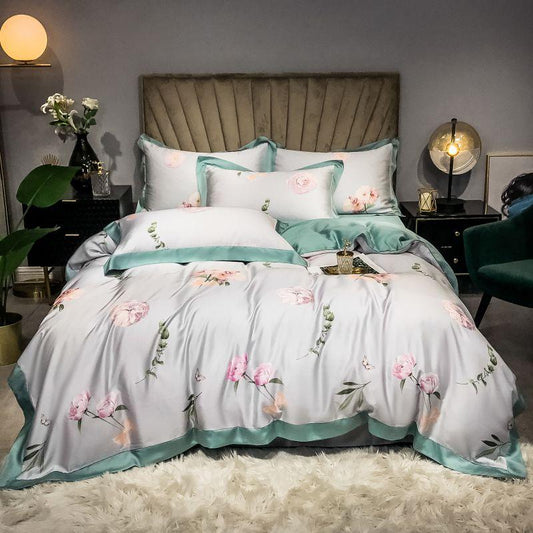 Pink Rose Duvet Cover Set (Egyptian Cotton)