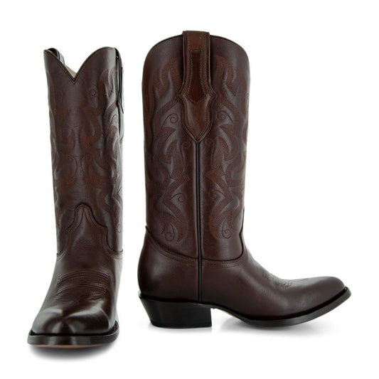 Cowboy Dress Boots | Mens Classic Round-Toe Boots (H7001-Brown)