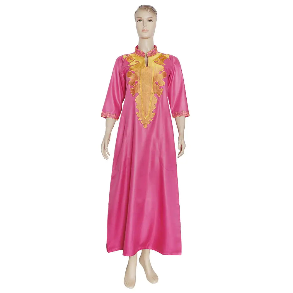 Plus Size Stand Collar Pocket Dress
