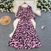 V-Neck Tunic Slim Casual Midi Dress