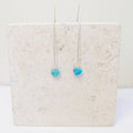 Turquoise Heart Silver Threader Earrings