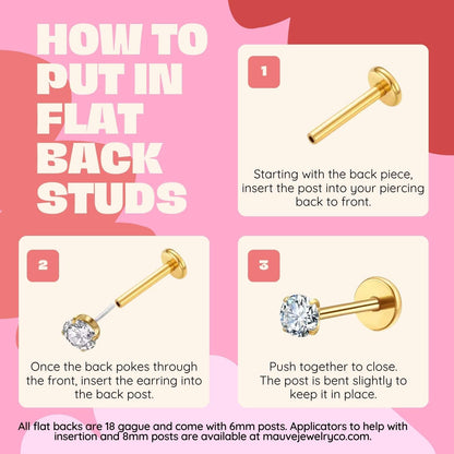 Lotus Flat Back Studs