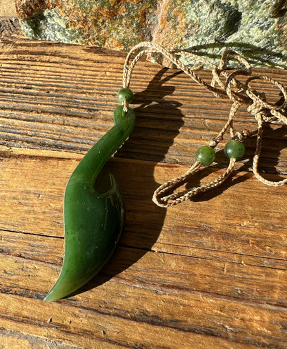 Jade Fish Hook Pendant, 2682