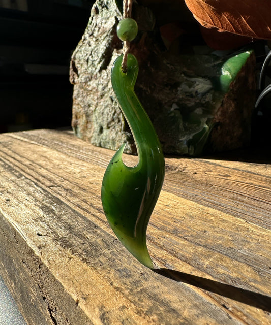 Jade Fish Hook Pendant, 2682