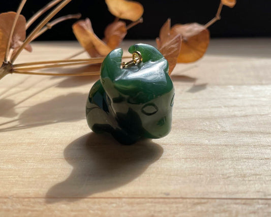 Jade Ox Cartoon Charm, 1"