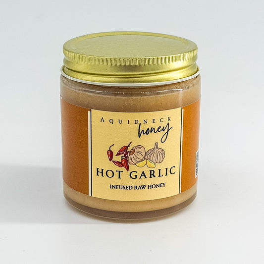 Hot Garlic Infused Creamed Honey