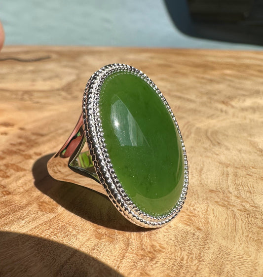 Canadian Jade Silver Ring - 1917 - Only size 10 left