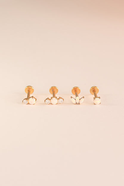 Opal Gem Flat Back Stud
