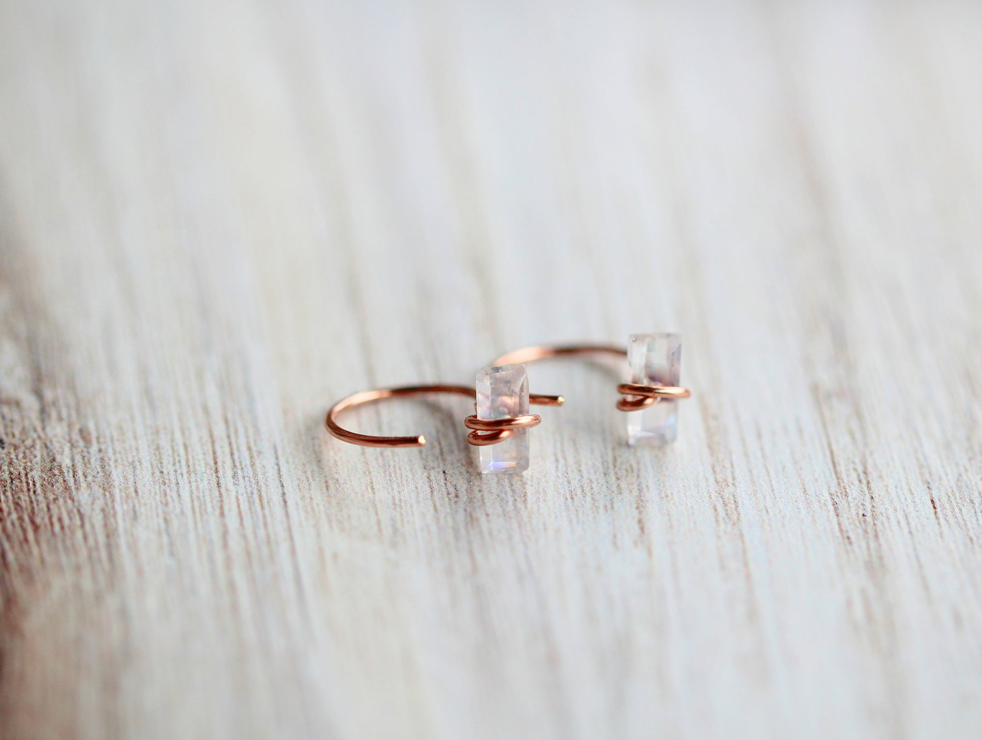 Moonstone Hug Hoops