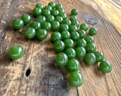 A+ Half Drilled 8mm Canadian Jade Beads