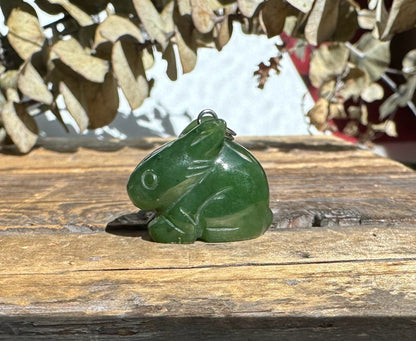 Bunny Pendant, Canadian Nephrite Jade 1"