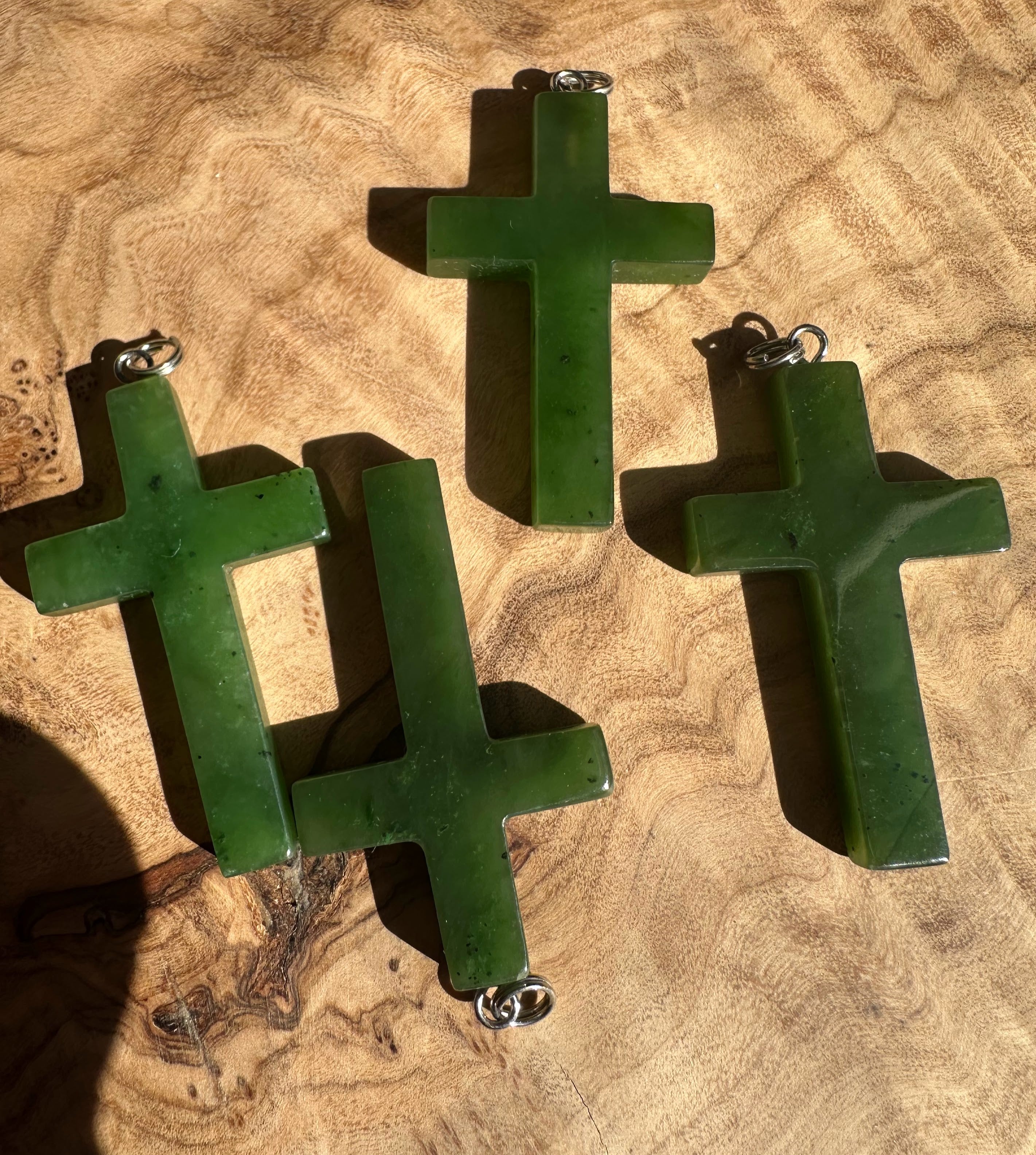Jade Cross Pendant, 40mm