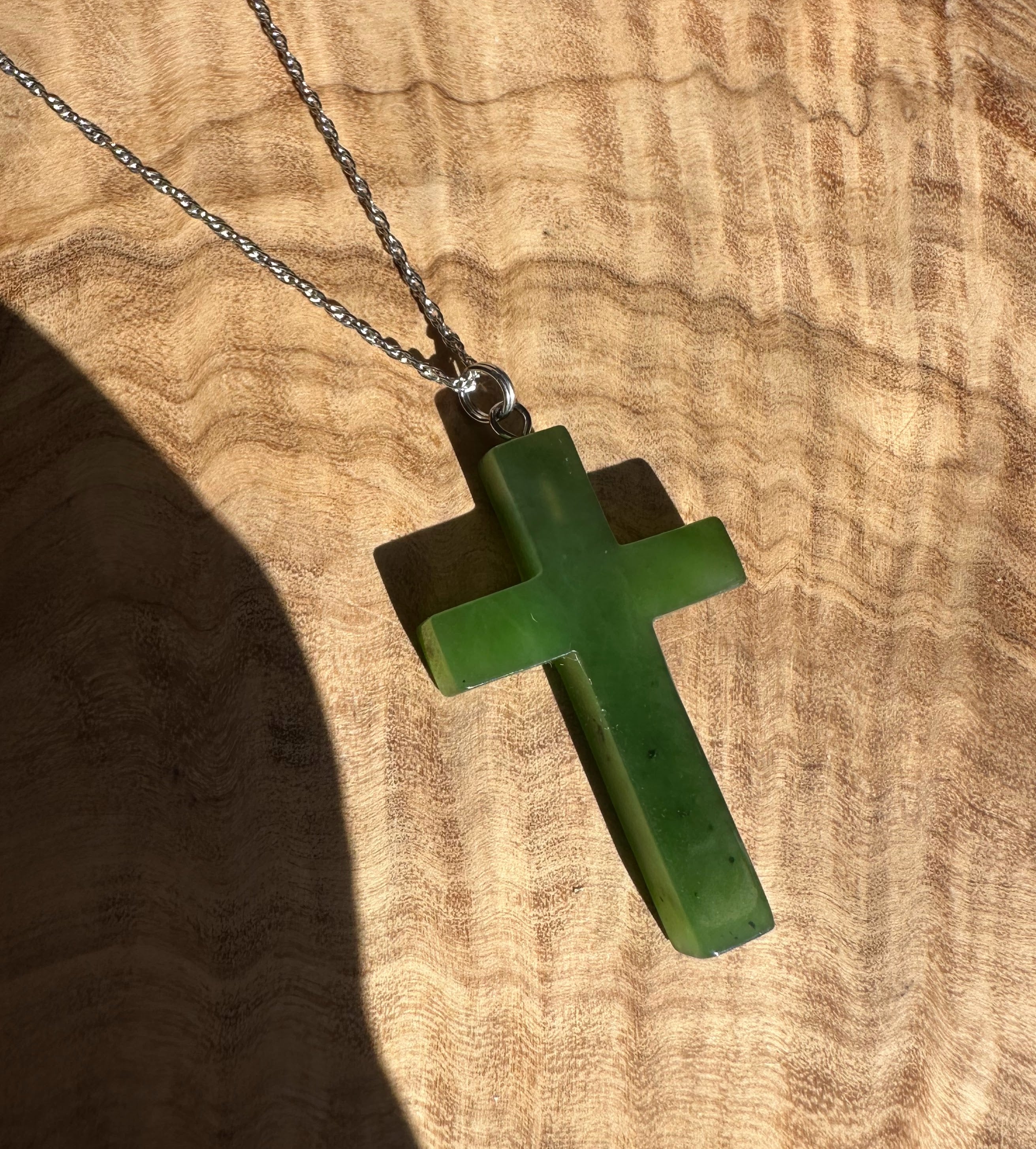 Jade Cross Pendant, 40mm
