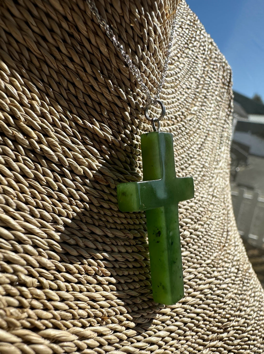 Jade Cross Pendant, 40mm