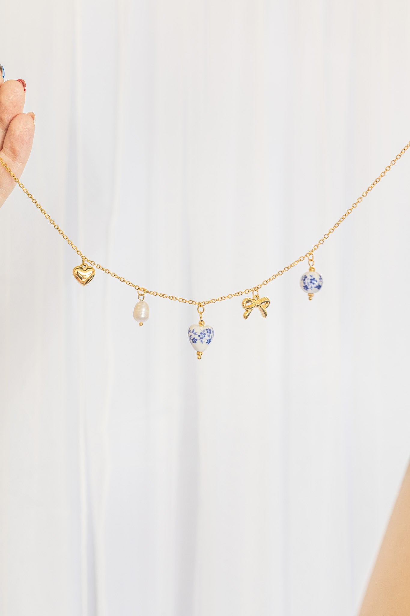 Bella Charm Necklace in Blue