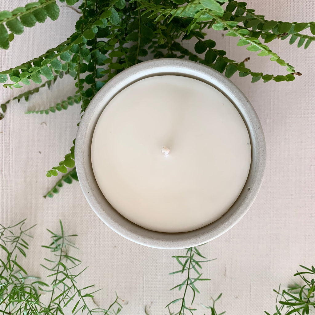 White Concrete Candle