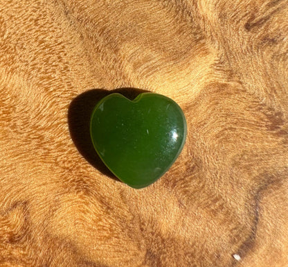 Dark Green Jade Heart Cabochon - 8mm