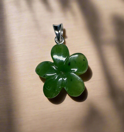 Jade Flower Pendant, Forget Me Knot