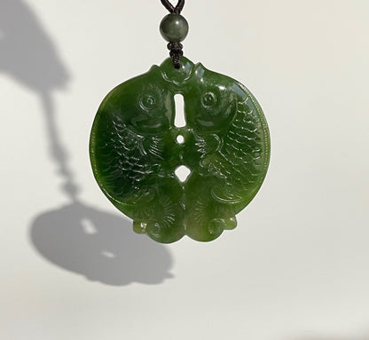 Double Koi Fish Pendant, 50mm