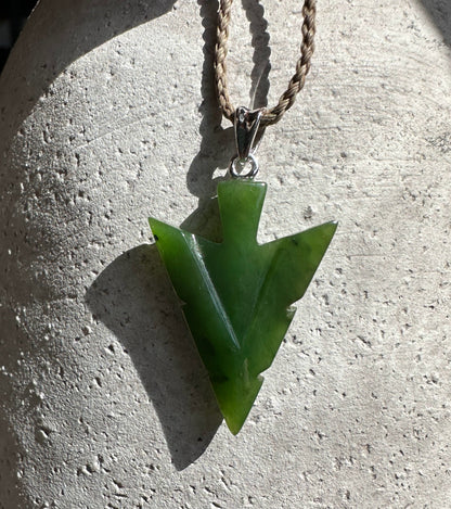 Canadian Jade Arrow Pendant, 31mm