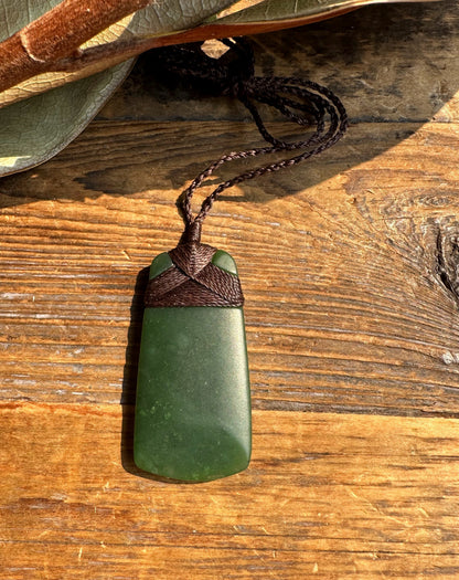 Dark Green Jade Pendant, 50mm