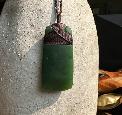 Dark Green Jade Pendant, 50mm