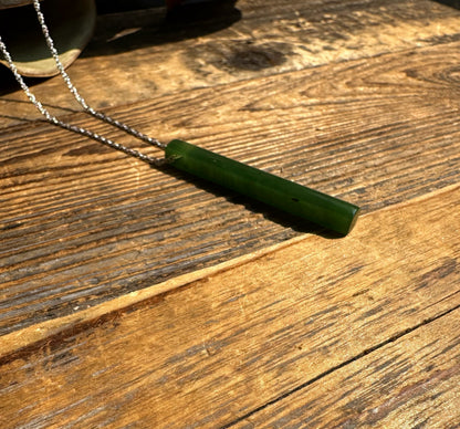 Thin Drop Jade Pendant, 1.75"