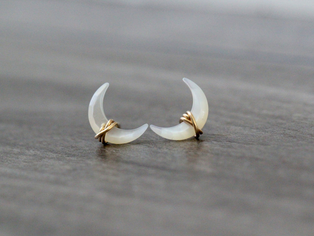 Moonbeam Studs - Mother of Pearl