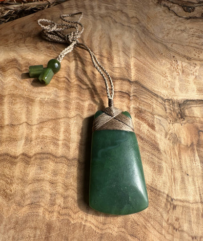 Dark Green Jade Pendant, 50mm